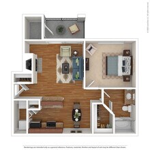 1 Bed 1 Bath 772 SqFt (692 Net) 0426 floor plan